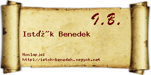 Istók Benedek névjegykártya