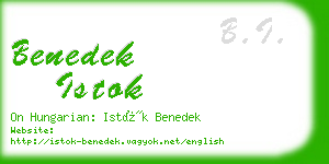 benedek istok business card